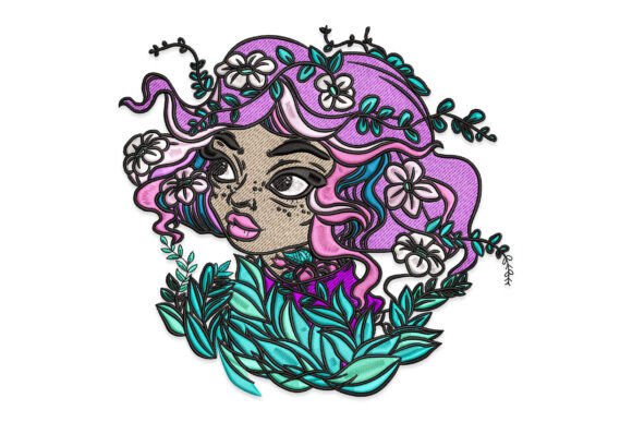 Bohemian Girl with Flowers: A Versatile Design