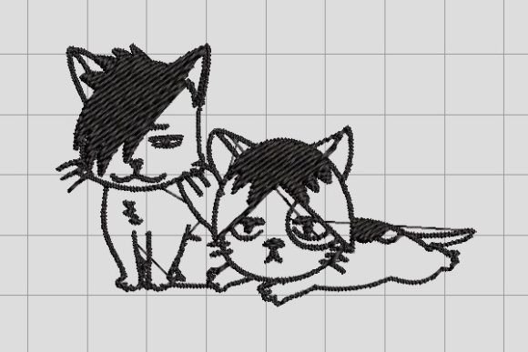 Cat Embroidery Design for Small Business Merch