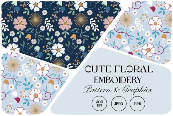 Charming Cute Floral Embroidery Pattern