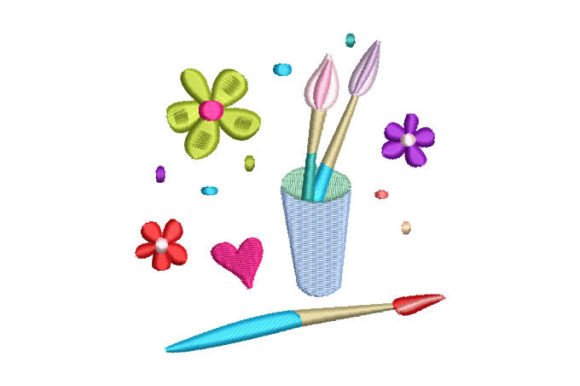 Colored Brushes: A Whimsical Touch for Holiday Embroidery