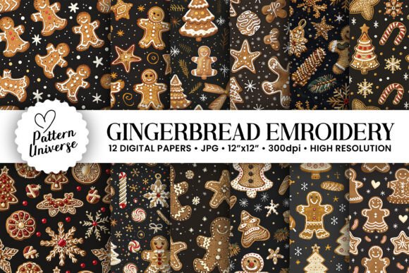 Gingerbread Embroidery Patterns for Holiday Cheer