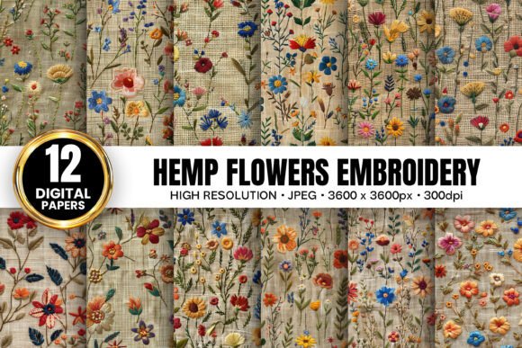 Hemp Floral Embroidery for Business Merch