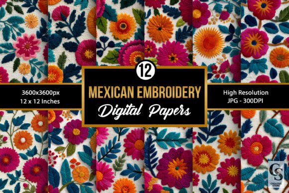 Mexican Flowers Embroidery for Festive Designs