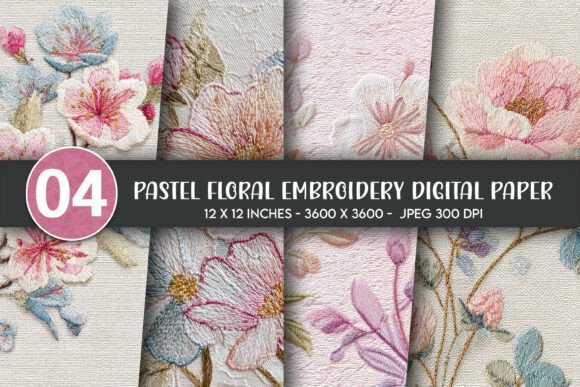 Pastel Floral Embroidery for Business Merch