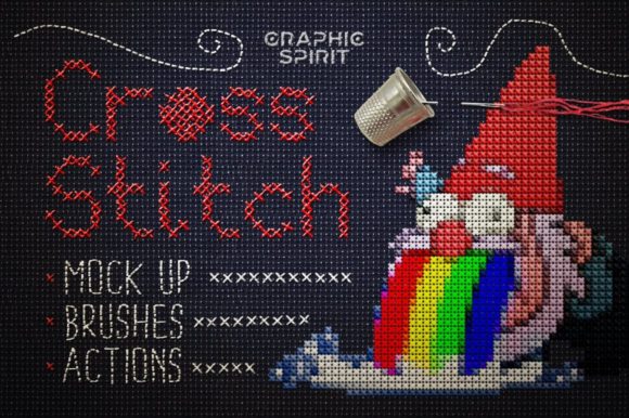 Transform Graphics with Cross Stitch Photoshop Action
